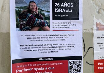 antisemitismo en cartel rehenes Alcobenas