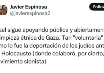 tuit Javier Espinosa comparando