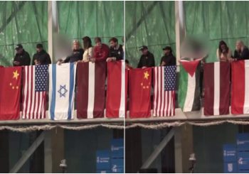 Cambio bandera israeli por palestina Copa Mundo Florete