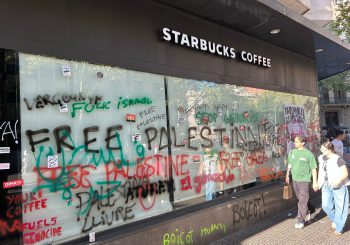 Pintadas Free Palestina y boicot Barna 4 oct