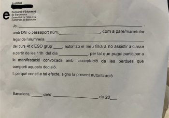 Circular huelga colegio Barcelona